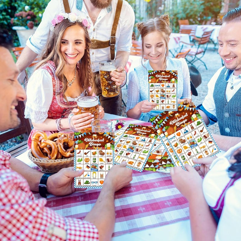 Shappy 35 Pcs Oktoberfest Bingo Games 24 Players Beer Festival Bingo Cards German Party Favors for Boys Girls Adults Family Classroom Activities Oktoberfest Birthday Party Supplies - Image 5